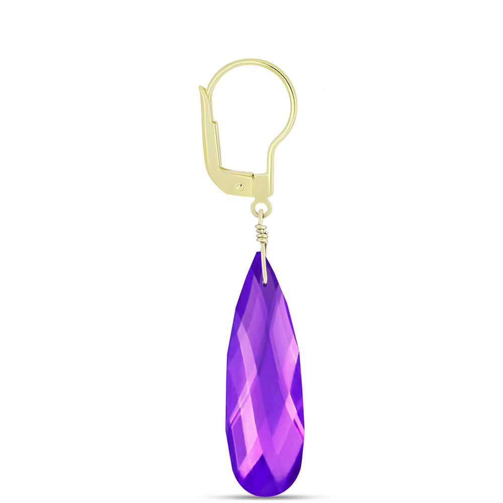 Pozlacené Stříbro 925/1000 - Náušnice s Purpurovým Achátem - Karátové číslo: 24.94. přibližná hmotnost: 6.02 gramů