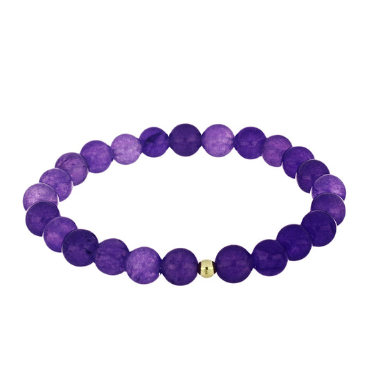 Pozlacené Stříbro 925/1000 - Náramek s Purpurovým Achátem - Karátové číslo: 88.4. přibližná hmotnost: 17.79 gramů