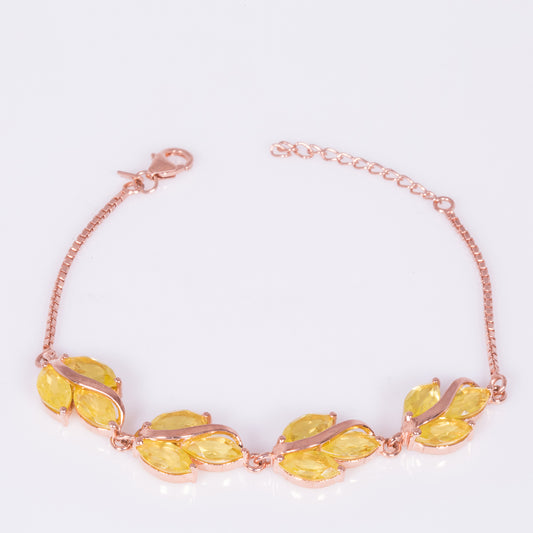 Pozlacené Stříbro 925/1000 - Náramek s Umělým Diasporem - Karátové číslo: 15.73. přibližná hmotnost: 13.72 gramů