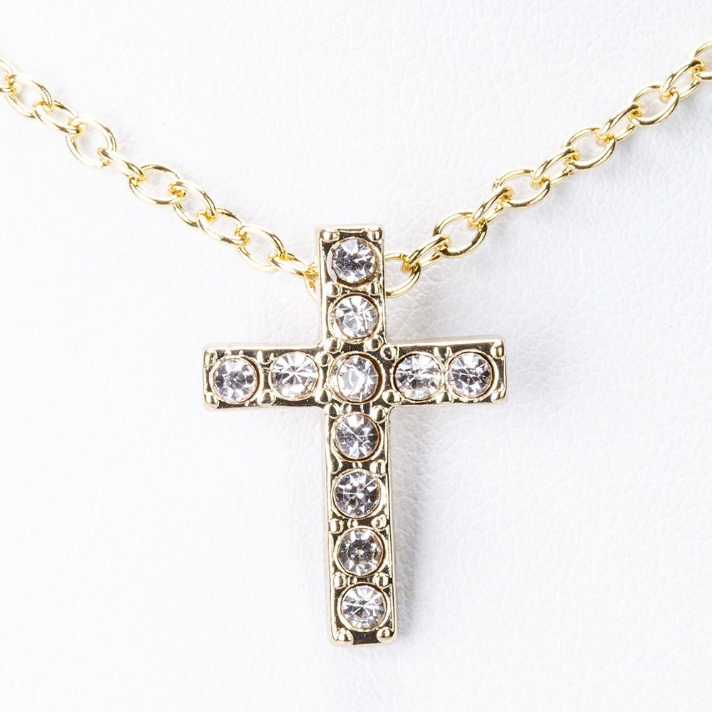 Pozlacená slitina - Sada s Bílým Emporia® Křišťálem ( Náhrdelník+Náušnice+Přívěsek )