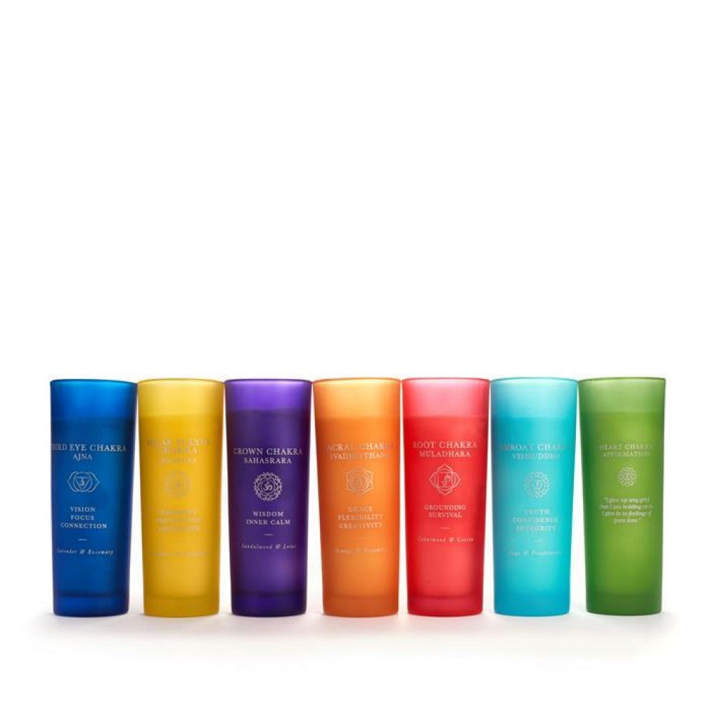 Gemporia svíčka čakry třetího oka, vůně levandule a rozmarýnu, s meditačním kamenem - Ametyst