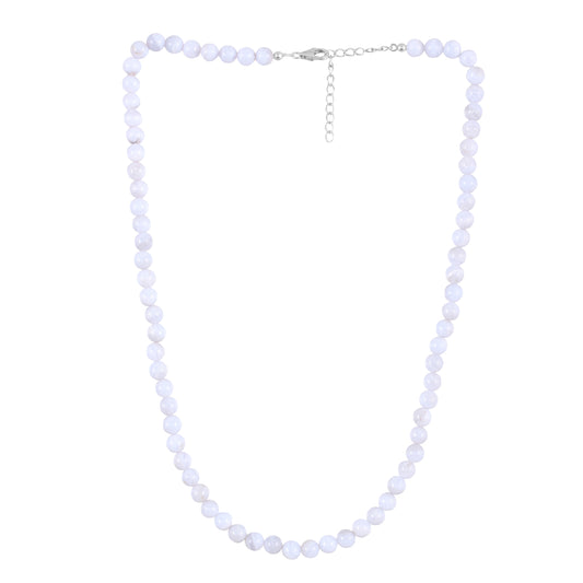 Stříbro 925/1000 - Náhrdelník s Modře Zbarveným Achátem - Karátové číslo: 120.08. přibližná hmotnost: 25.27 gramů