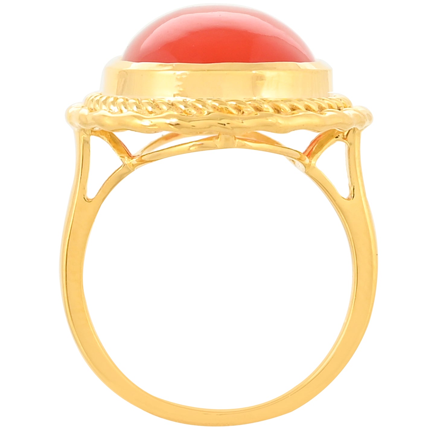 Pozlacený Stříbrný Prsten s Karneolem