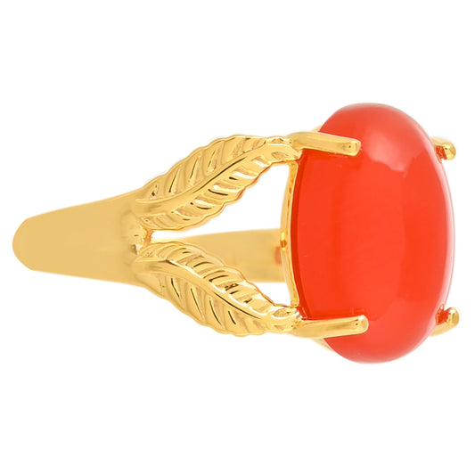 Pozlacený Stříbrný Prsten s Karneolem