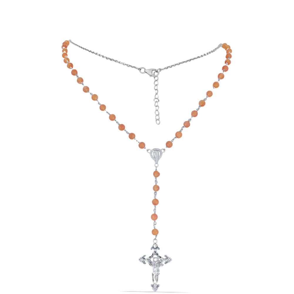 Stříbro 925/1000 - Náhrdelník s Karneolem z Tagebau - Karátové číslo: 24.84. přibližná hmotnost: 5.29 gramů