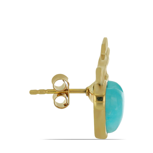 Pozlacené Stříbro 925/1000 - Náušnice se Smithsonitem - Karátové číslo: 4.82. přibližná hmotnost: 5.69 gramů