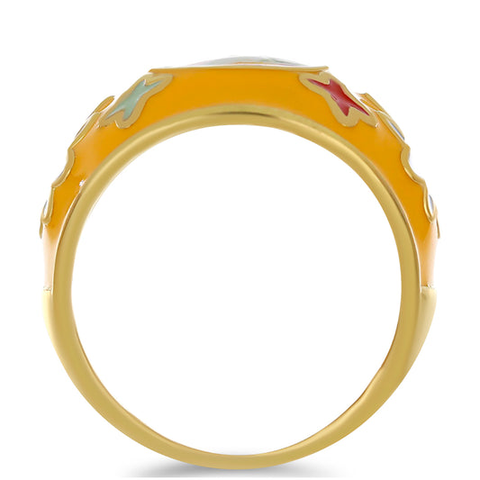 Pozlacené Stříbro 925/1000 - Prsten se Smaltem přibližná hmotnost: 8.9 gramů