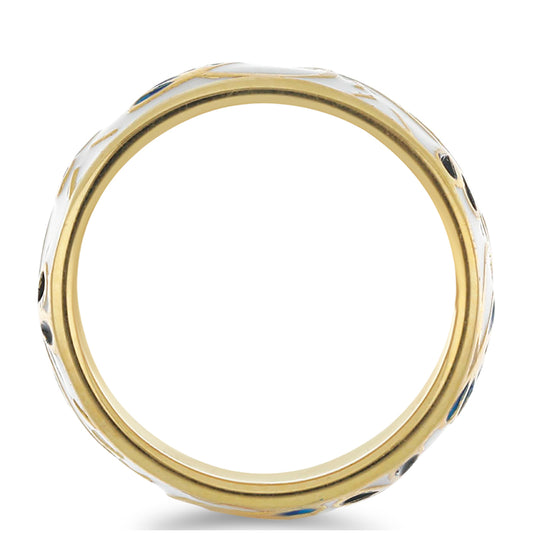 Pozlacený Stříbrný Prsten se Smaltem