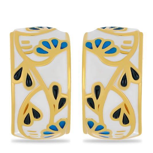 Pozlacené Stříbro 925/1000 - Náušnice se Smaltem přibližná hmotnost: 9.72 gramů