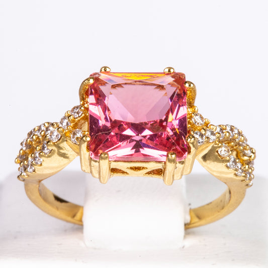 Pozlacený Slitinový Prsten s Růžovým Emporia® Křišťálem