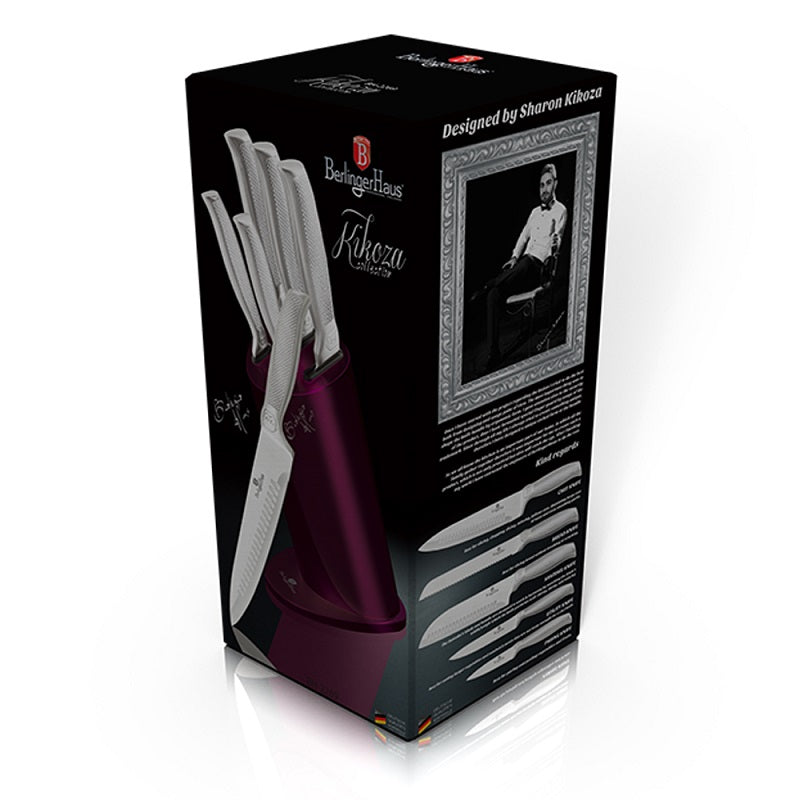 Berlinger Haus 6dílná Sada Nerezových Nožů, s Fialovým Stojanem 3 