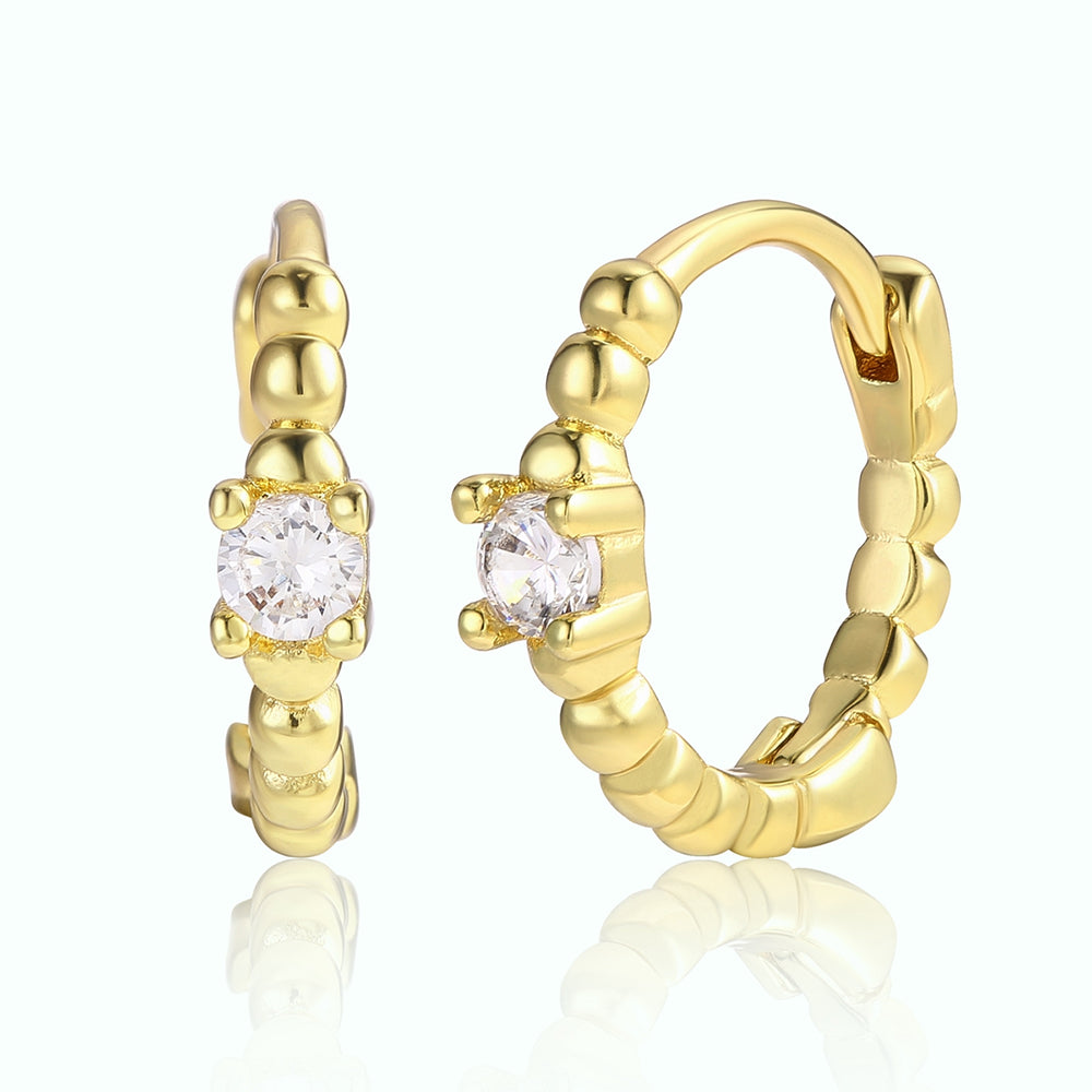 Pozlacená slitina - Náušnice s Bílým Emporia® Křišťálem přibližná hmotnost: 10 gramů