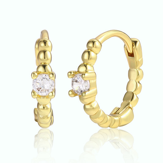 Pozlacená slitina - Náušnice s Bílým Emporia® Křišťálem přibližná hmotnost: 10 gramů