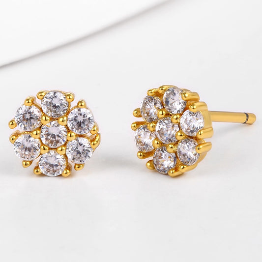 Pozlacená slitina - Náušnice s Bílým Emporia® Křišťálem přibližná hmotnost: 10 gramů