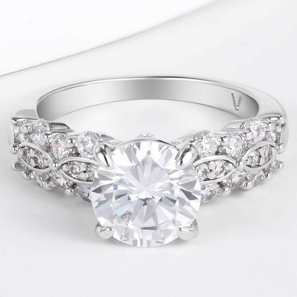 Pozlacená slitina - Prsten s Bílým Emporia® Křišťálem přibližná hmotnost: 10 gramů 1 