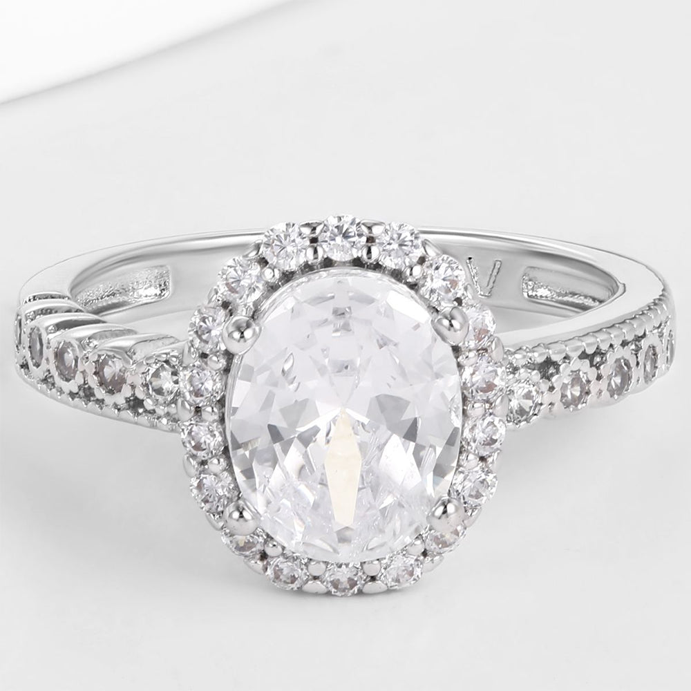 Pozlacená slitina - Prsten s Bílým Emporia® Křišťálem přibližná hmotnost: 10 gramů 1 