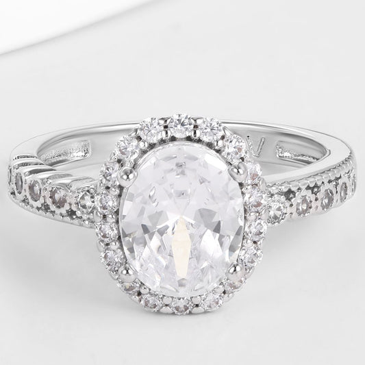 Pozlacená slitina - Prsten s Bílým Emporia® Křišťálem přibližná hmotnost: 10 gramů