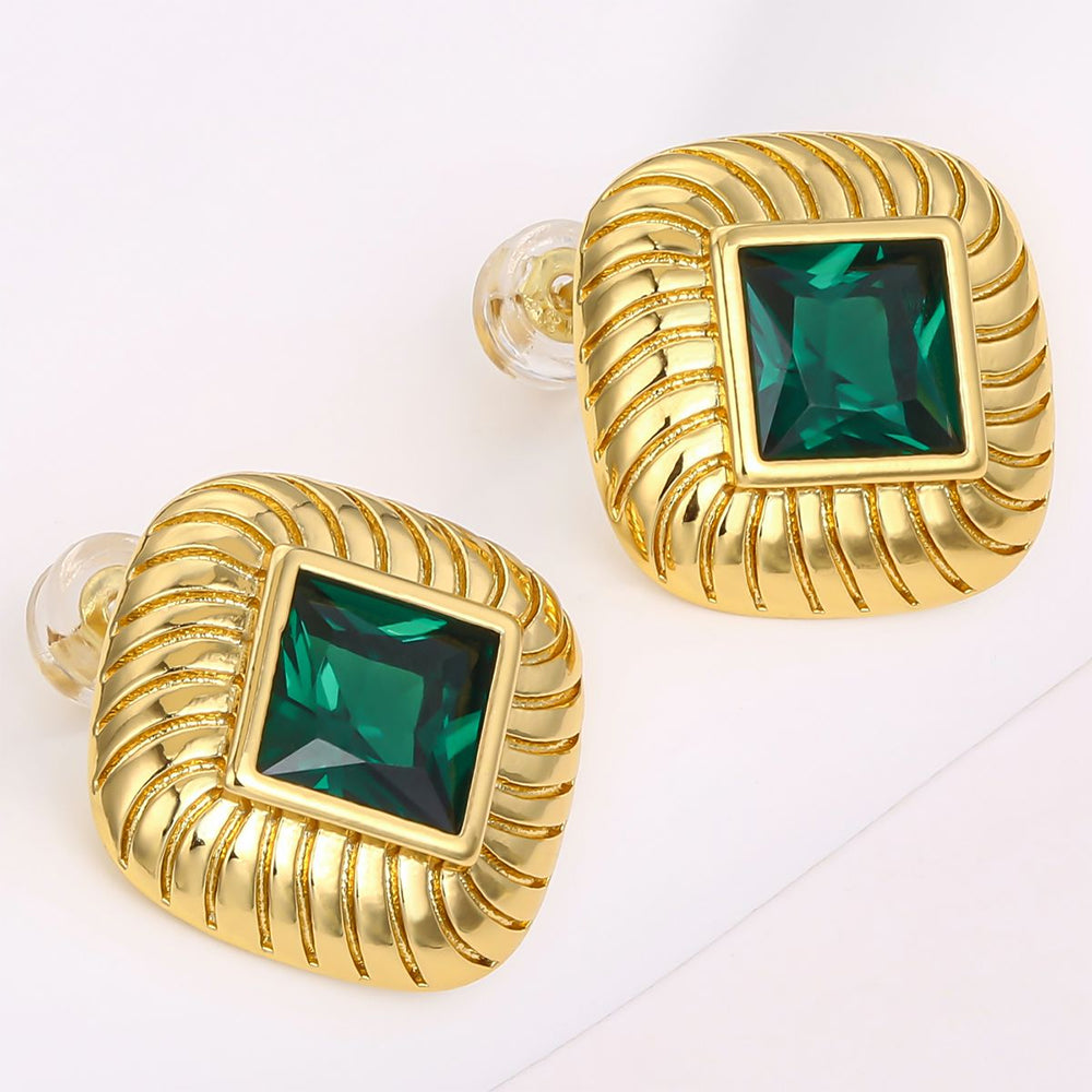 Pozlacená slitina - Náušnice se Zeleným Emporia® Křišťálem přibližná hmotnost: 10 gramů 1 