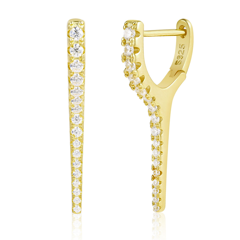 Pozlacená slitina - Náušnice s Bílým Emporia® Křišťálem přibližná hmotnost: 10 gramů 1 