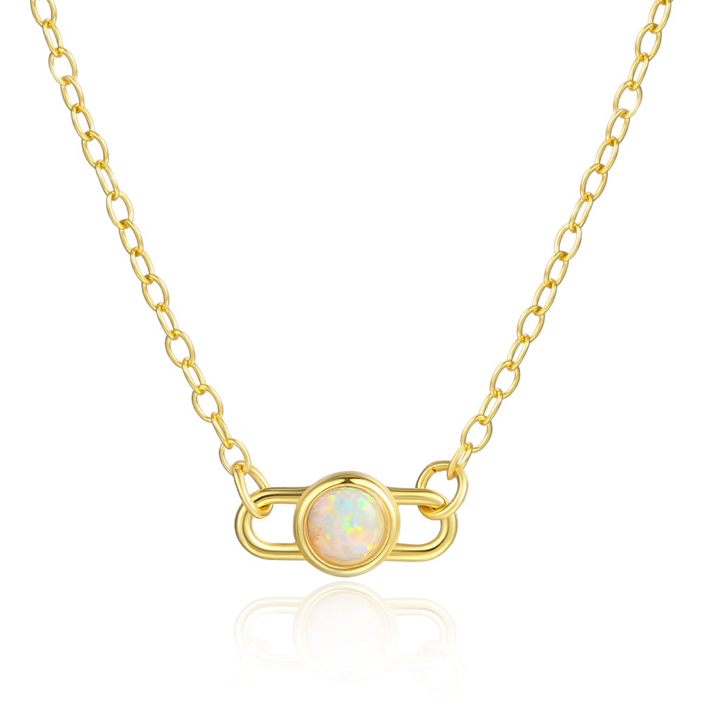 Pozlacená slitina - Náhrdelník s Bílým Emporia® Křišťálem přibližná hmotnost: 10 gramů