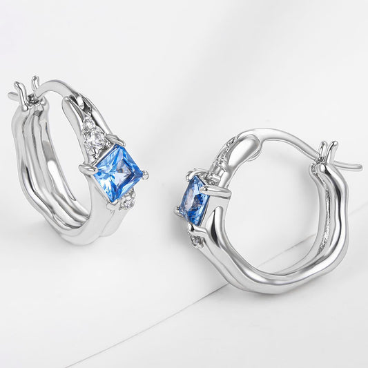 Pozlacená slitina - Náušnice s Modrým Emporia® Křišťálem přibližná hmotnost: 10 gramů