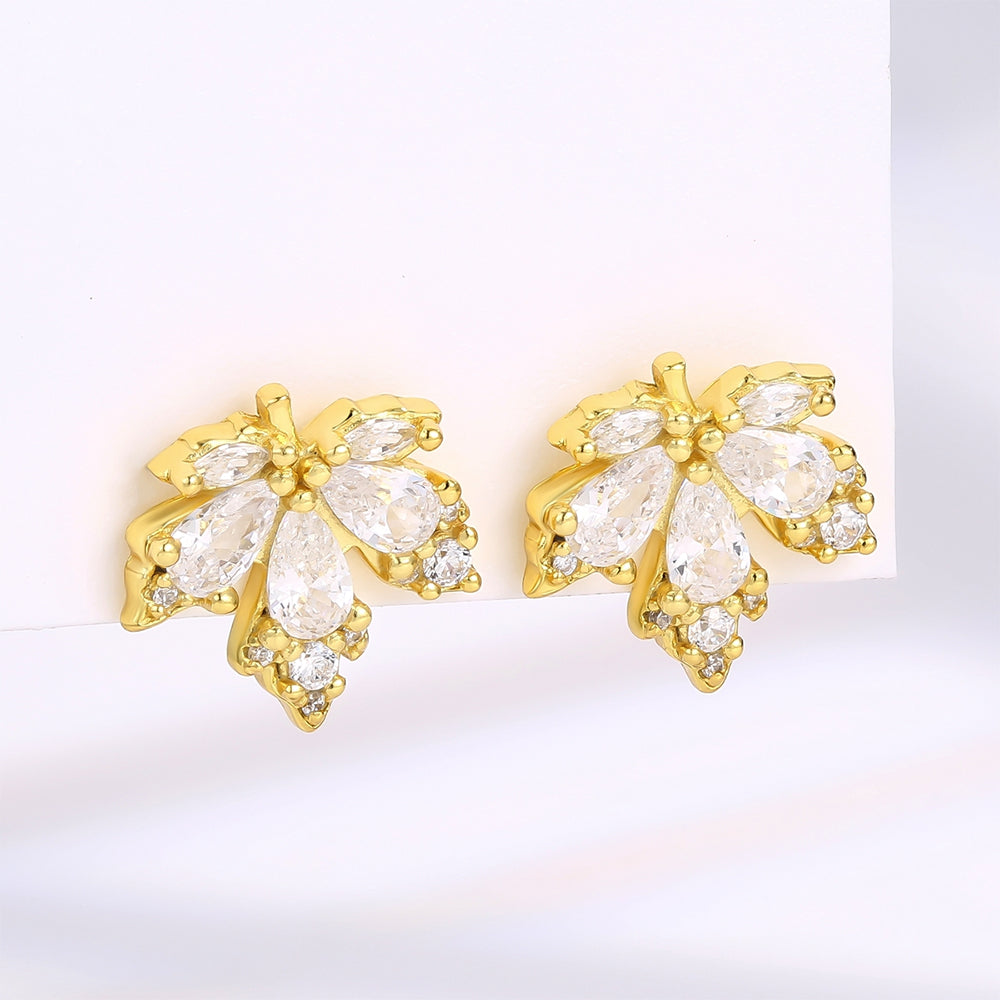 Pozlacená slitina - Náušnice s Bílým Emporia® Křišťálem přibližná hmotnost: 10 gramů 1 