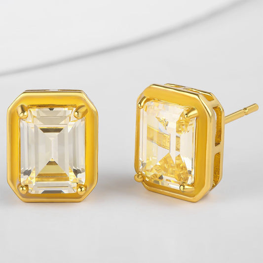 Pozlacená slitina - Náušnice s Bílým Emporia® Křišťálem přibližná hmotnost: 10 gramů