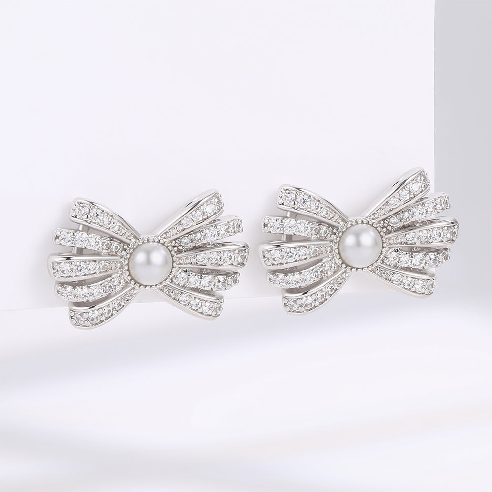 Pozlacená slitina - Náušnice s Bílým Emporia® Křišťálem přibližná hmotnost: 10 gramů