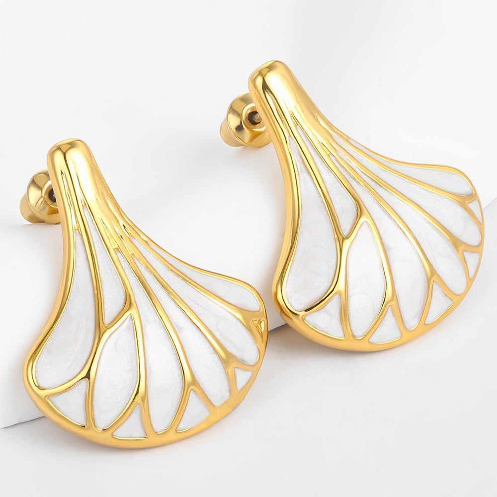 Pozlacená slitina - Náušnice se Smaltem přibližná hmotnost: 10 gramů