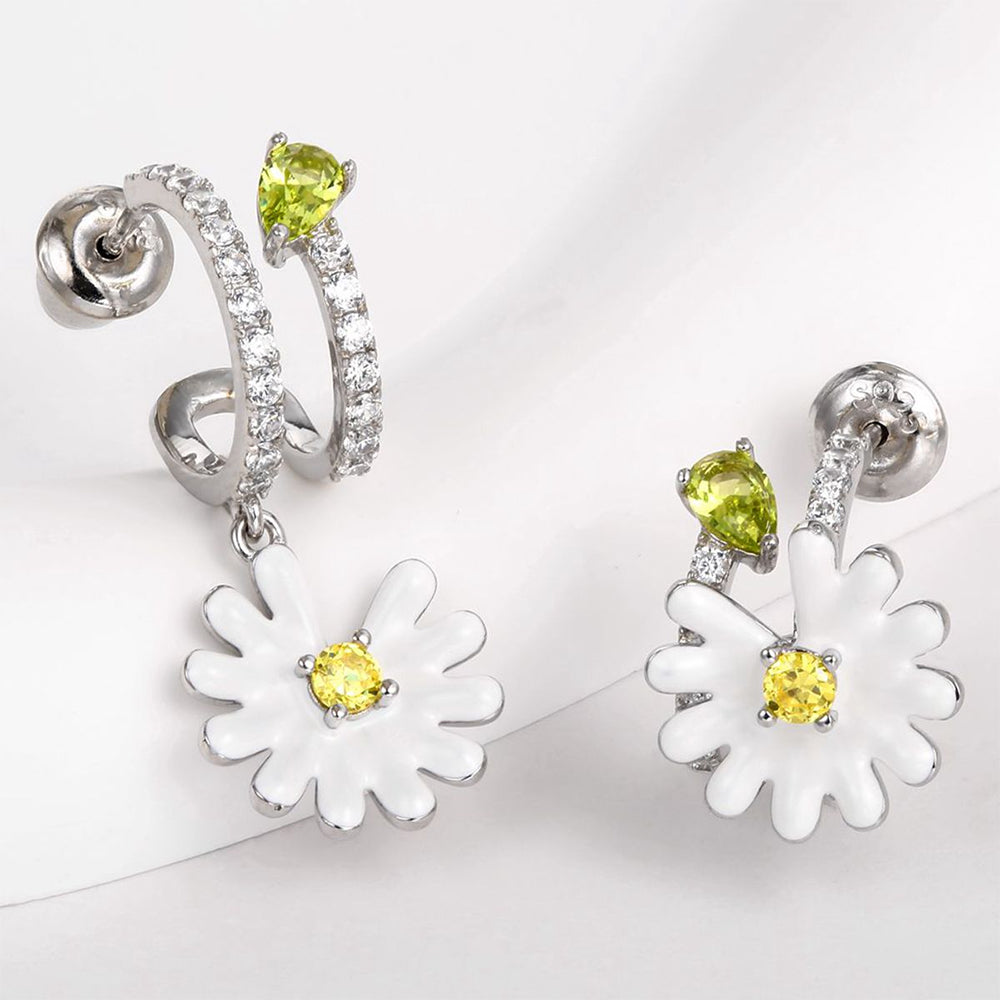 Pozlacená slitina - Náušnice s Bílým Emporia® Křišťálem a se Žlutým Emporia® Křišťálem přibližná hmotnost: 10 gramů 1 