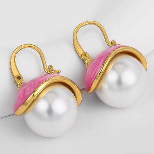 Pozlacená slitina - Náušnice se Smaltem přibližná hmotnost: 10 gramů