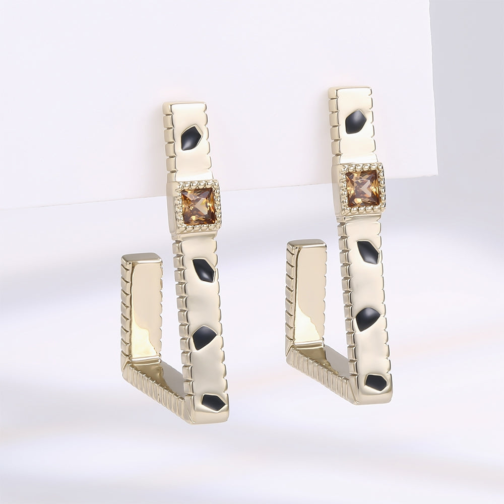 Pozlacená slitina - Náušnice s Hnědým Emporia® Křišťálem přibližná hmotnost: 10 gramů 1 