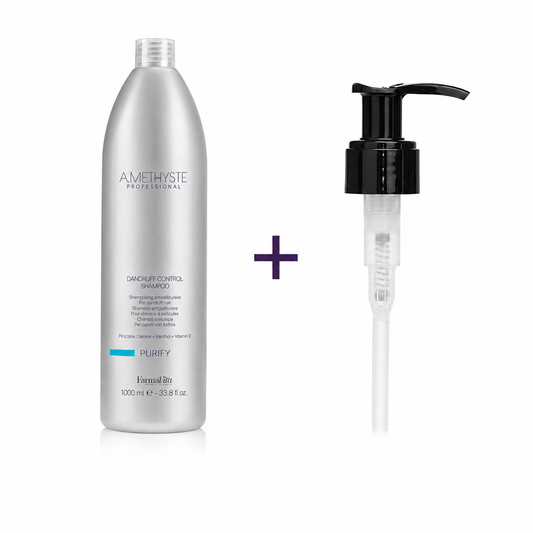 Šampon proti lupům Amethyste Purify 1000 ml – k dispozici s volitelným dávkovacím čerpadlem