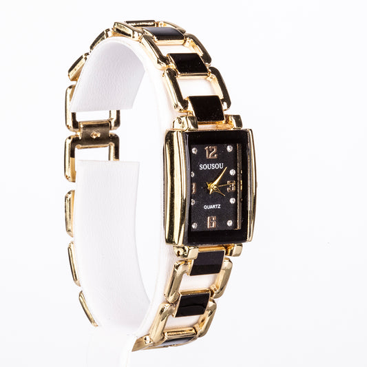 Pozlacená slitina - Sada s Černým Emporia® Křišťálem a Bílým Emporia® Křišťálem ( Náhrdelník+Náušnice+Náramek+Prsten+Přívěsek )