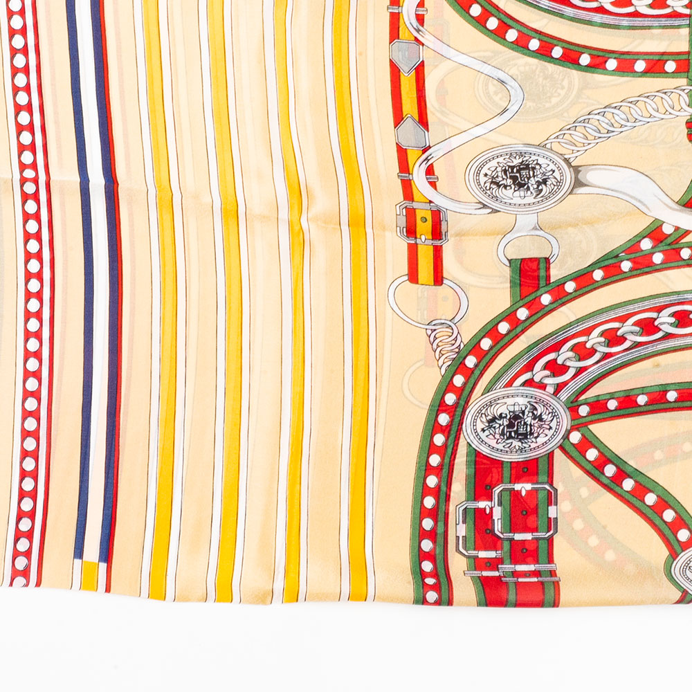 Luxusní krajina řetězů, šála, 85 x 180 cm, Krémová, 100% veganské hedvábí