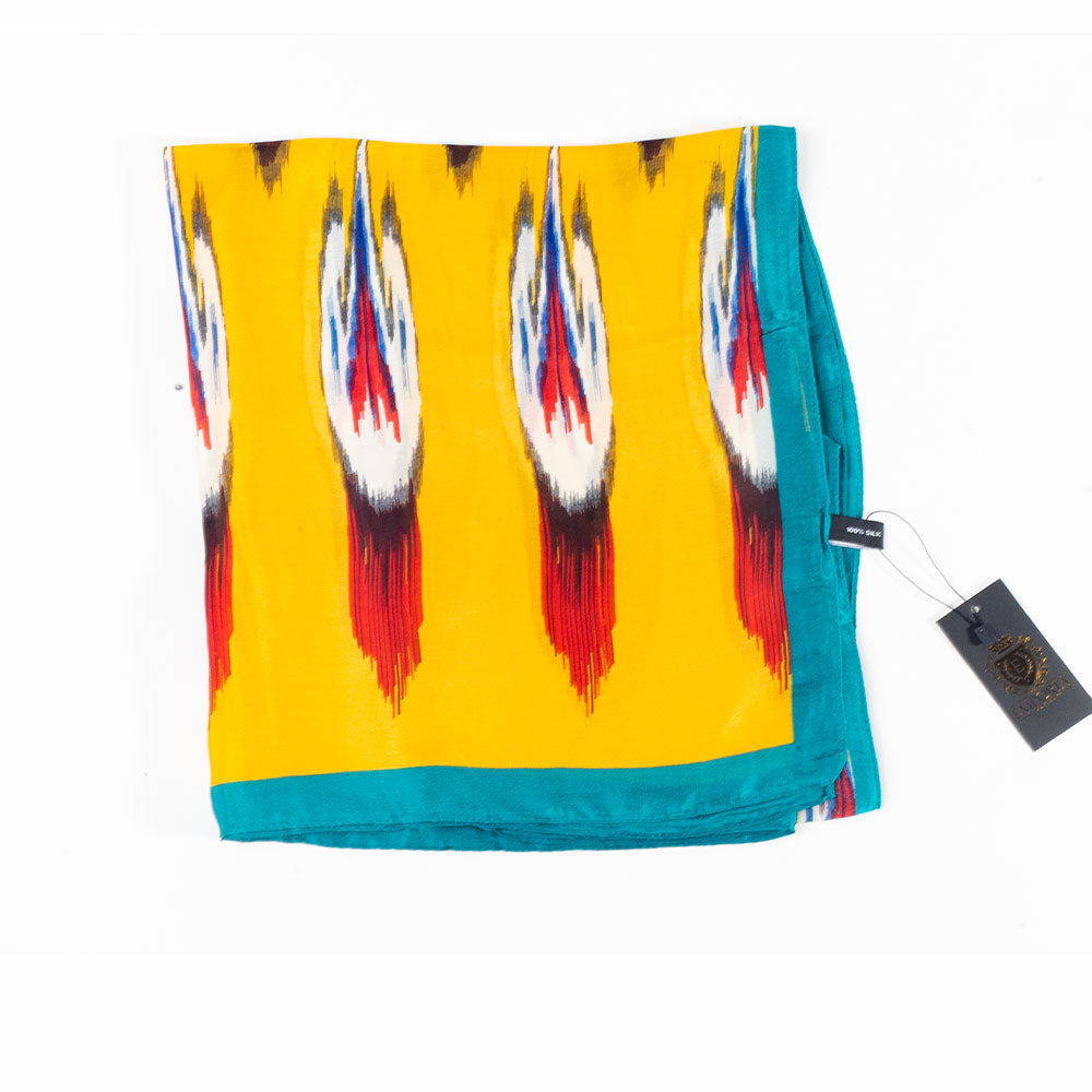 Paví prizma, šála, 85 x 180 cm, Oranžová, 100% veganské hedvábí 1 