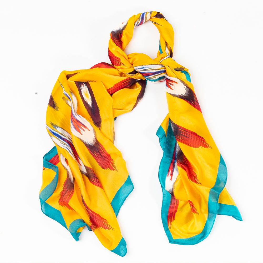 Paví prizma, šála, 85 x 180 cm, Oranžová, 100% veganské hedvábí 3 