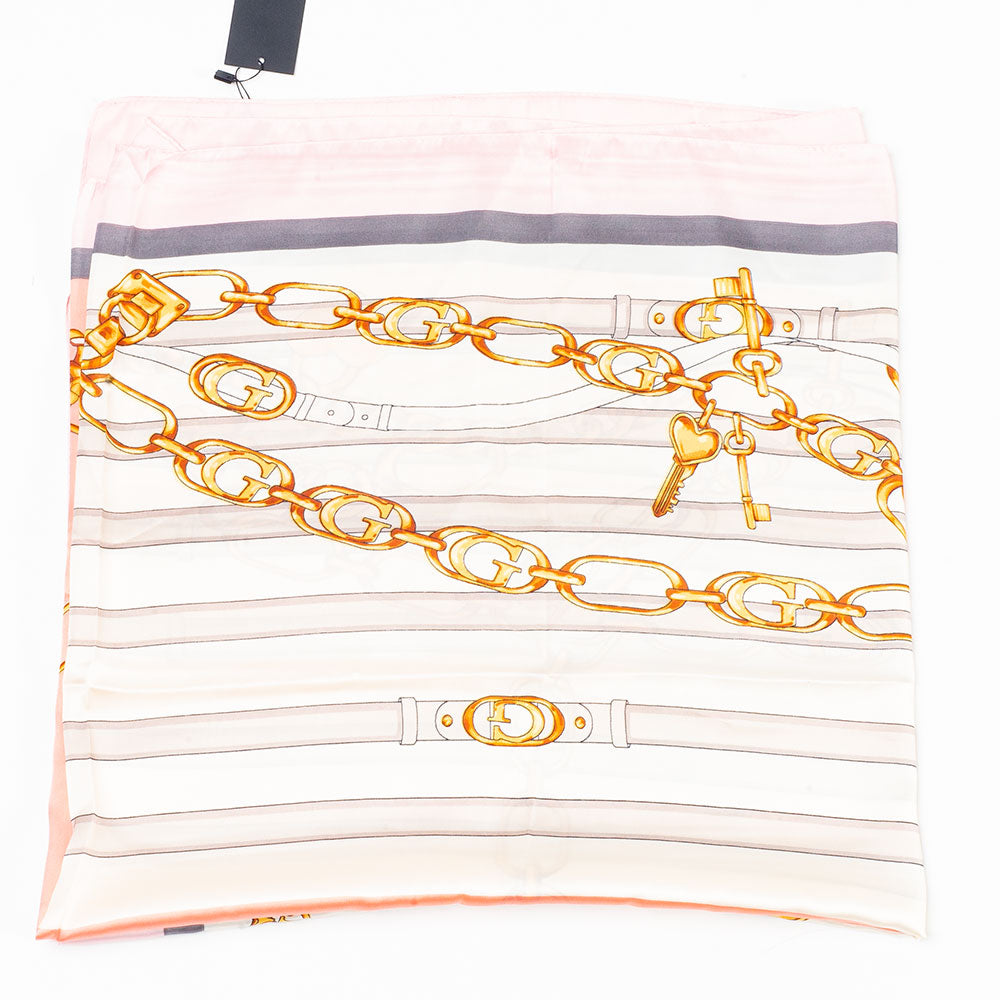 Královské řetězy, šála, 85 x 180 cm, Růžová, 100% veganské hedvábí 1 