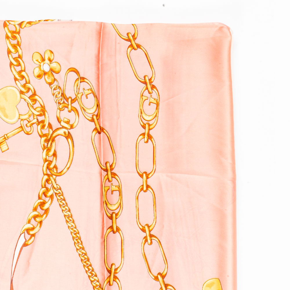 Královské řetězy, šála, 85 x 180 cm, Růžová, 100% veganské hedvábí