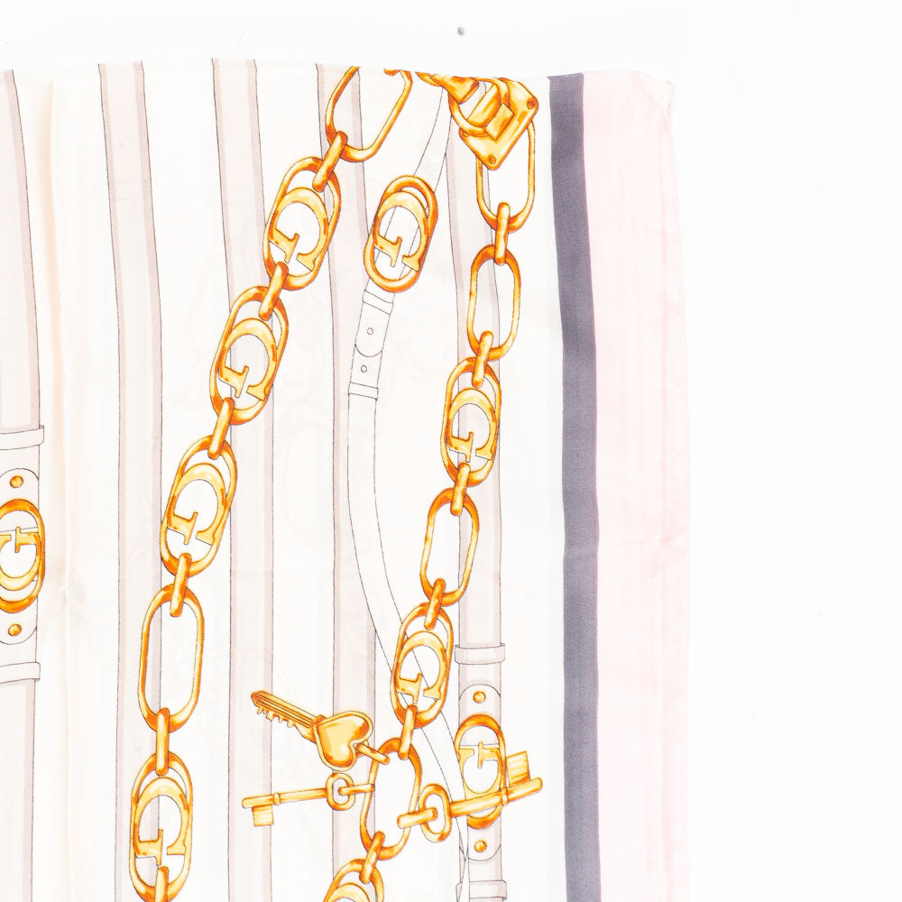 Královské řetězy, šála, 85 x 180 cm, Růžová, 100% veganské hedvábí