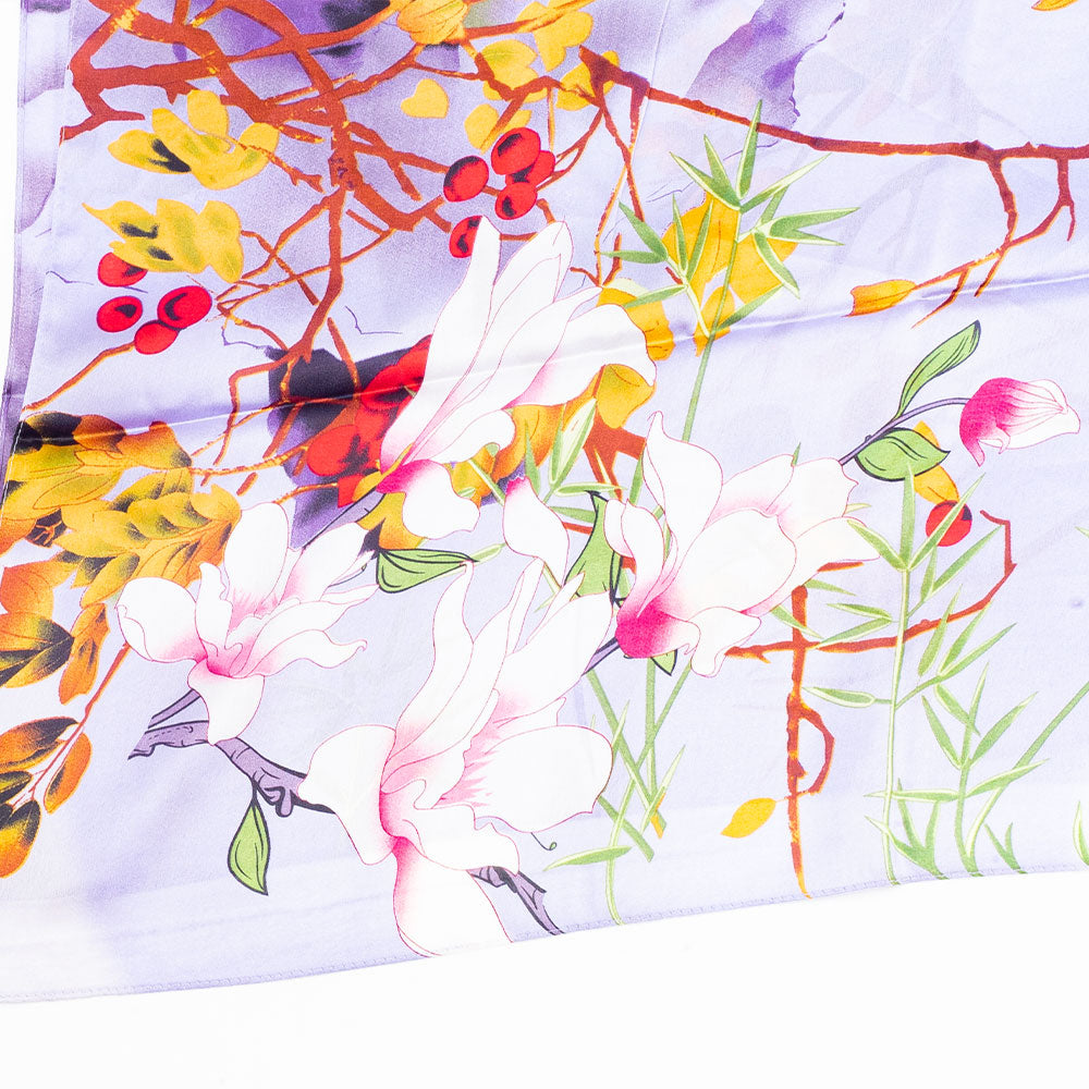 Rájská hojnost, šála, 85 x 180 cm, Lila, 100% veganské hedvábí 3 