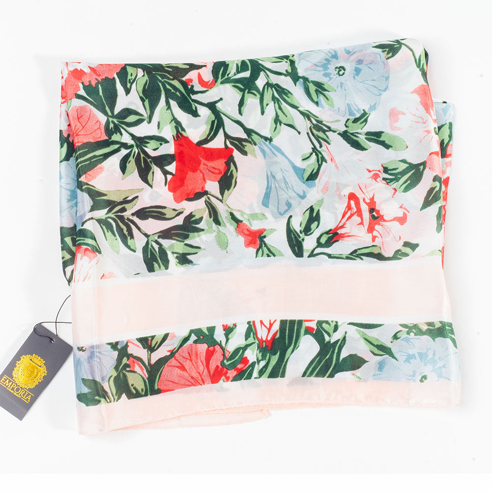 Orchidejový vánek, šála, 85 x 180 cm, Bílá, 100% veganské hedvábí