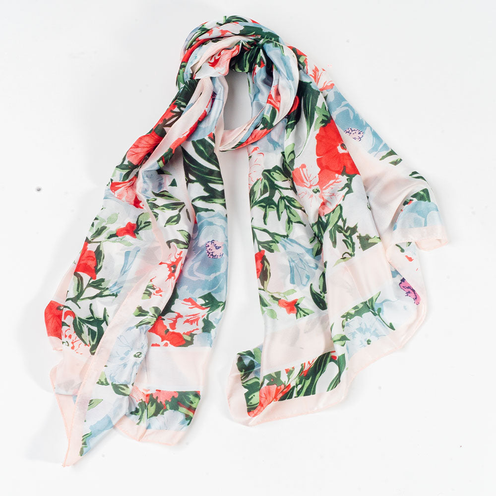 Orchidejový vánek, šála, 85 x 180 cm, Bílá, 100% veganské hedvábí 5 