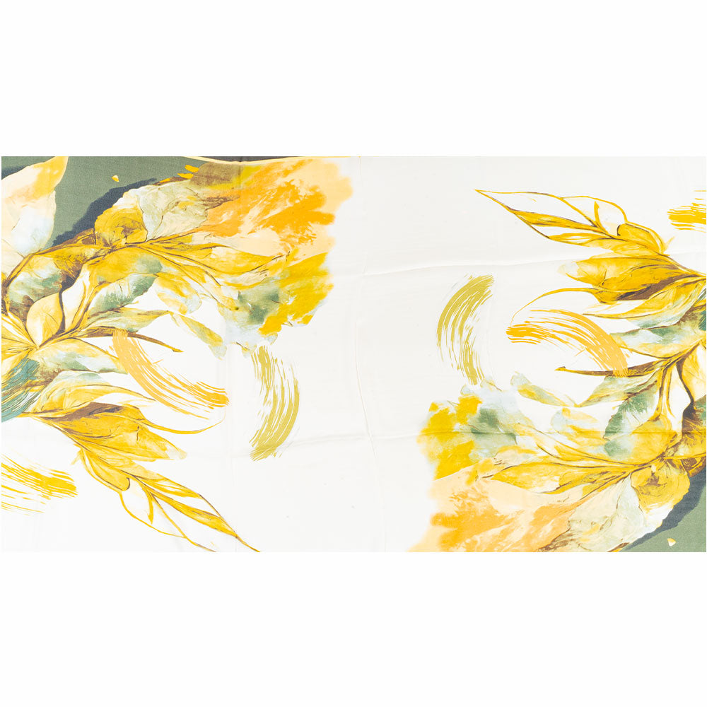 Dojem lilií, šála, 85 x 180 cm, Zelená, 100% veganské hedvábí