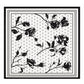 Midnight Roses Scarf, Ivory, 90 cm x 90 cm, 100% Silk