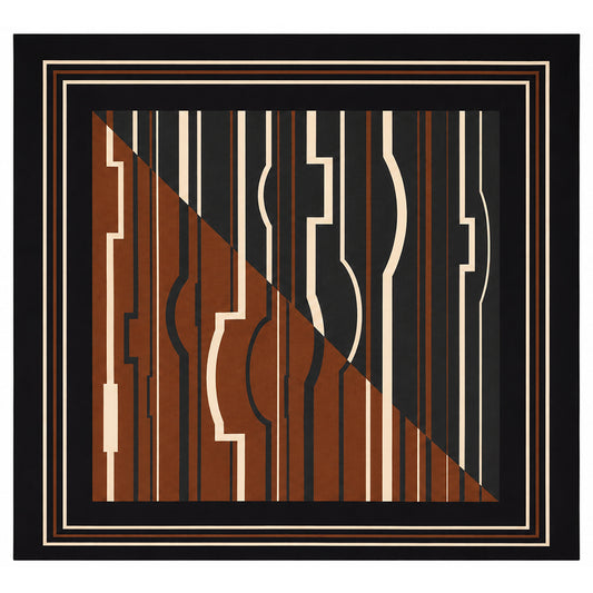 Hedvábný šátek Desert Mirage, rezavě hnědý, 90 × 90 cm