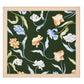Emerald Flowers Scarf, Emerald Green, 90 cm x 90 cm, 100% Silk