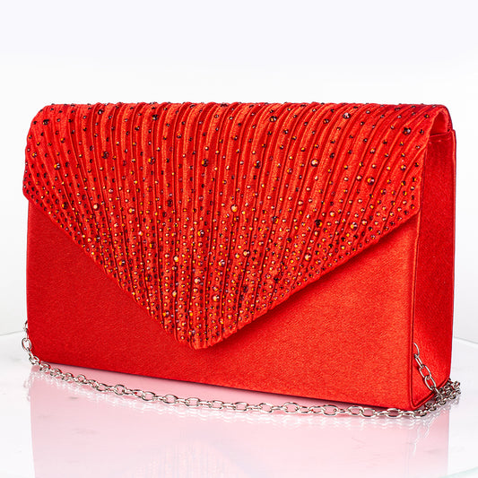 Pozlacený Slitinový Kabelka s Červeným Emporia® Křišťálem a Bílým Emporia® Křišťálem ( Náhrdelník+Náušnice+Náramek+Prsten )