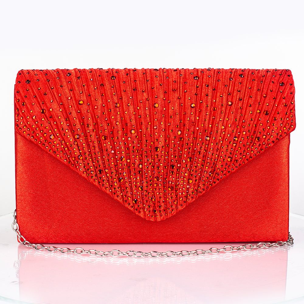 Pozlacený Slitinový Kabelka s Červeným Emporia® Křišťálem a Bílým Emporia® Křišťálem ( Náhrdelník+Náušnice+Náramek+Prsten ) 3 