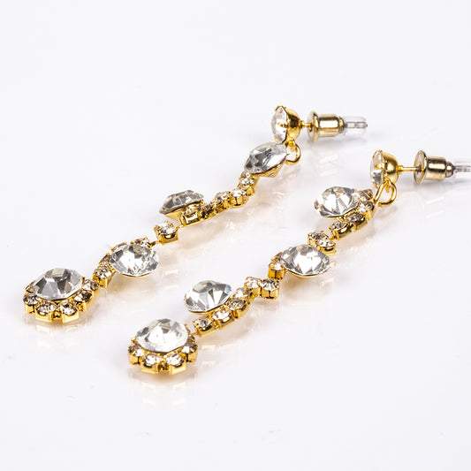 Pozlacený Slitinový Kabelka s Bílým Emporia® Křišťálem ( Náhrdelník+Náušnice+Náramek+Prsten )